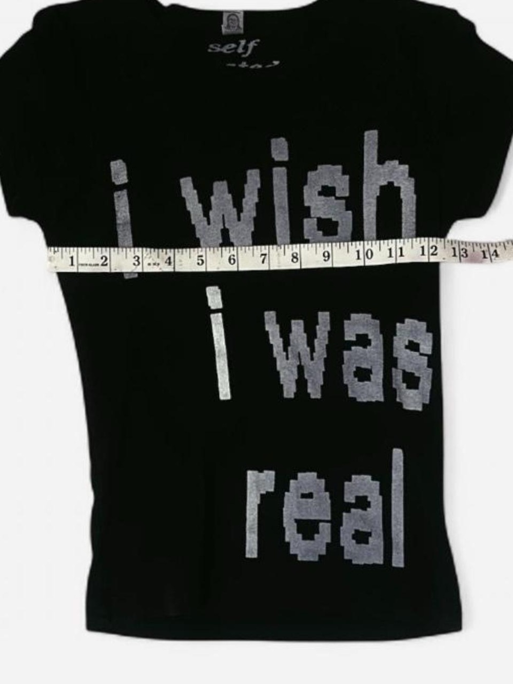 Black Graphic Tee — "i wish i was real"
